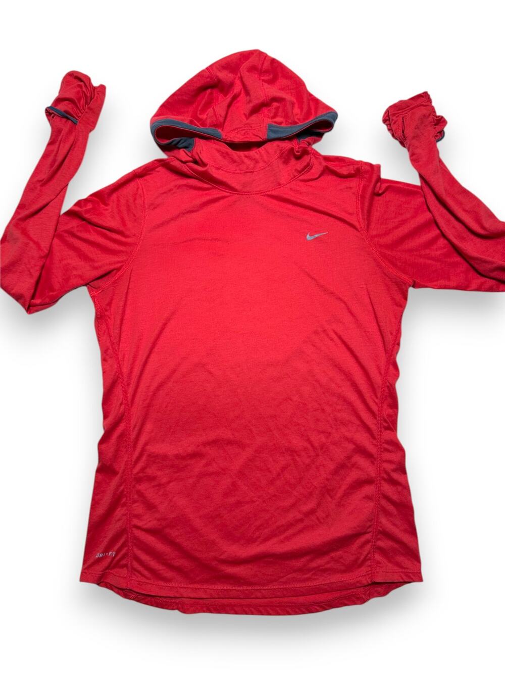 Nike Dri-Fit Performance Hooded Long Sleeve Athletic Shirt Size Medium